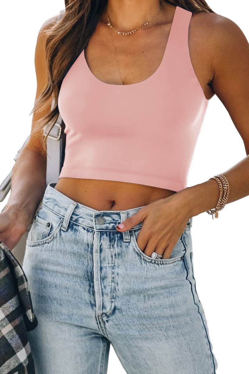 Dame sporty crop-top med brede stropper og tætsiddende snit Stilla