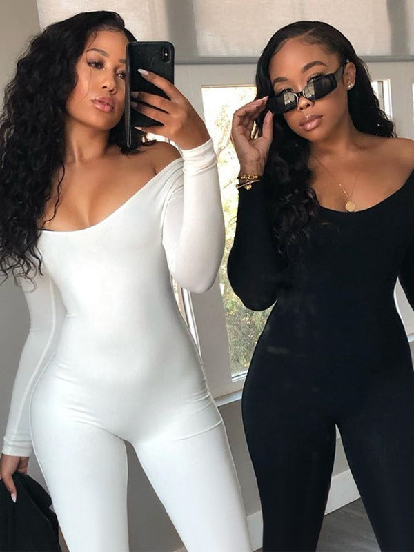 Dame Elegant Langærmet Bodystocking Stilla