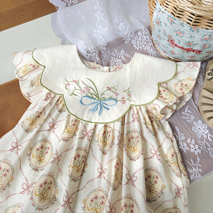 Femme Vintage Floral Broderet Kjole Stilla