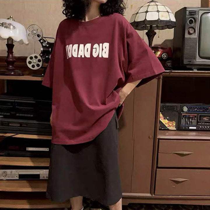 Femme Oversized Grafik T-Shirt med fed skrifttype Stilla