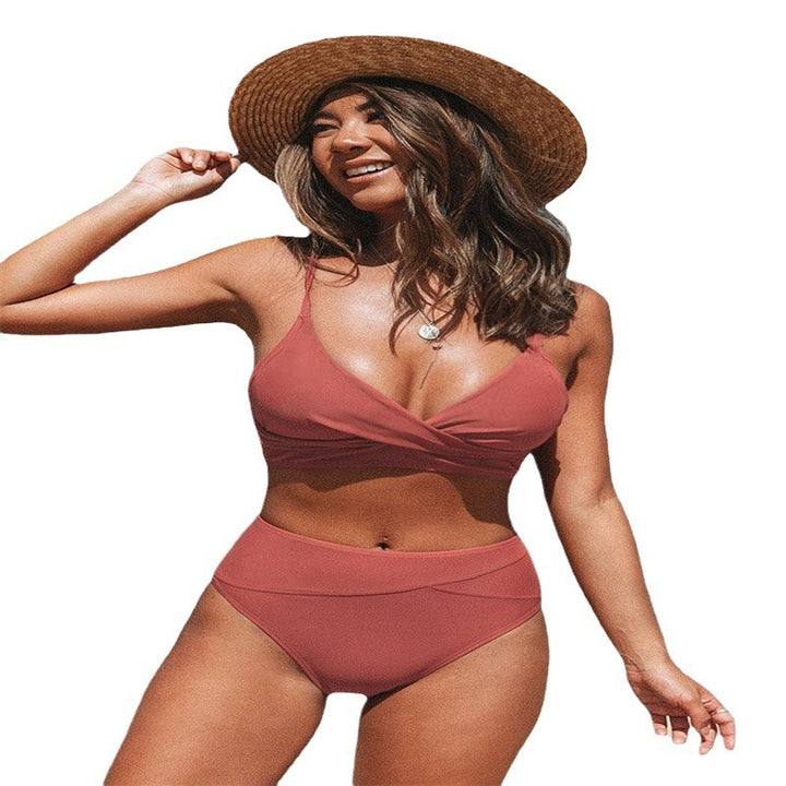 Dame Bikini-sæt med smart indpakningsdesign og høj talje Stilla