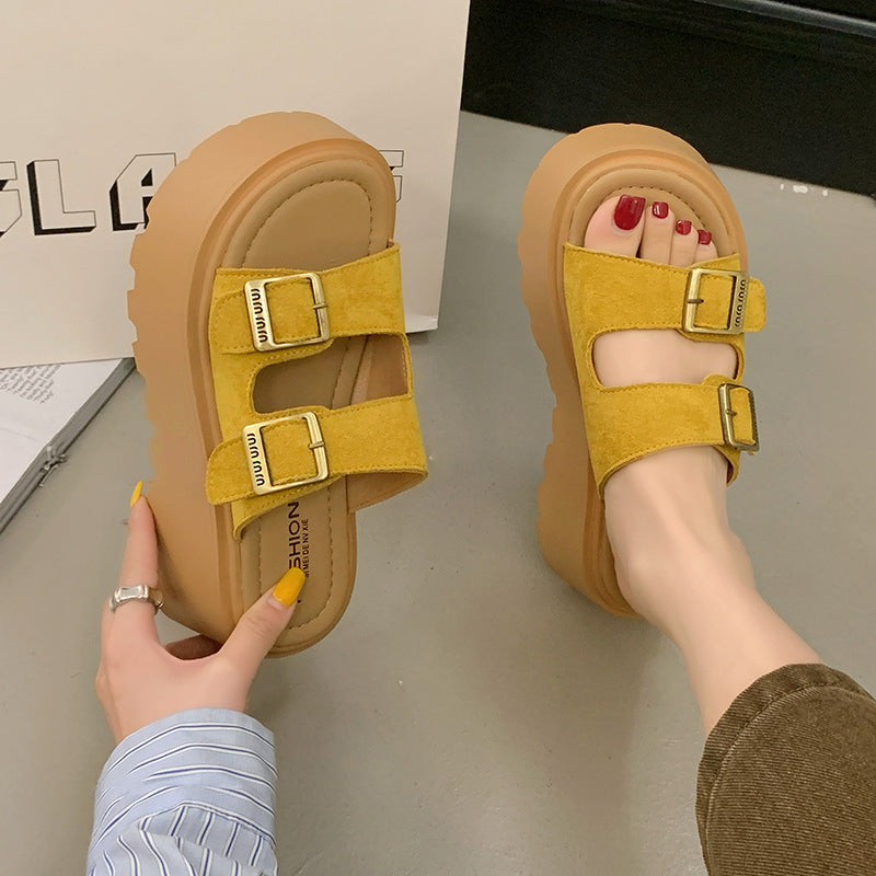 Dame platform-sandaler med dobbelt stropdesign og skridsikker sål Stilla