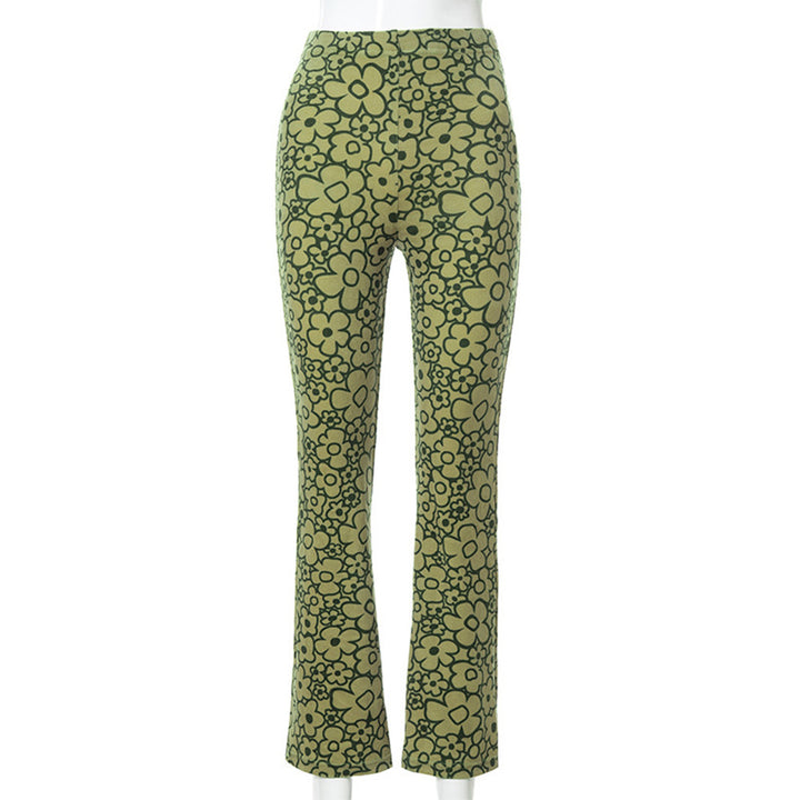 Dame Flared Jeans med blomstermønster og høj talje Stilla