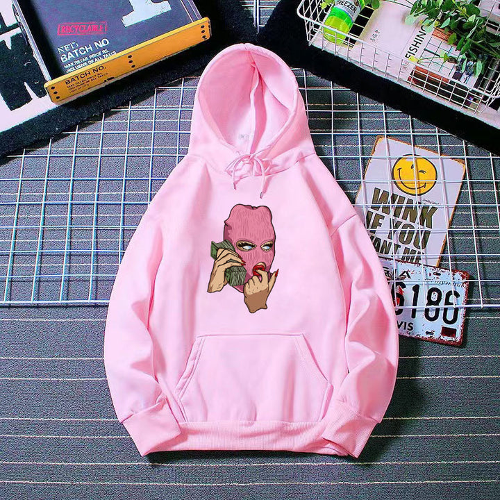 Dame hoodie med kunstnerisk grafisk design Skovae