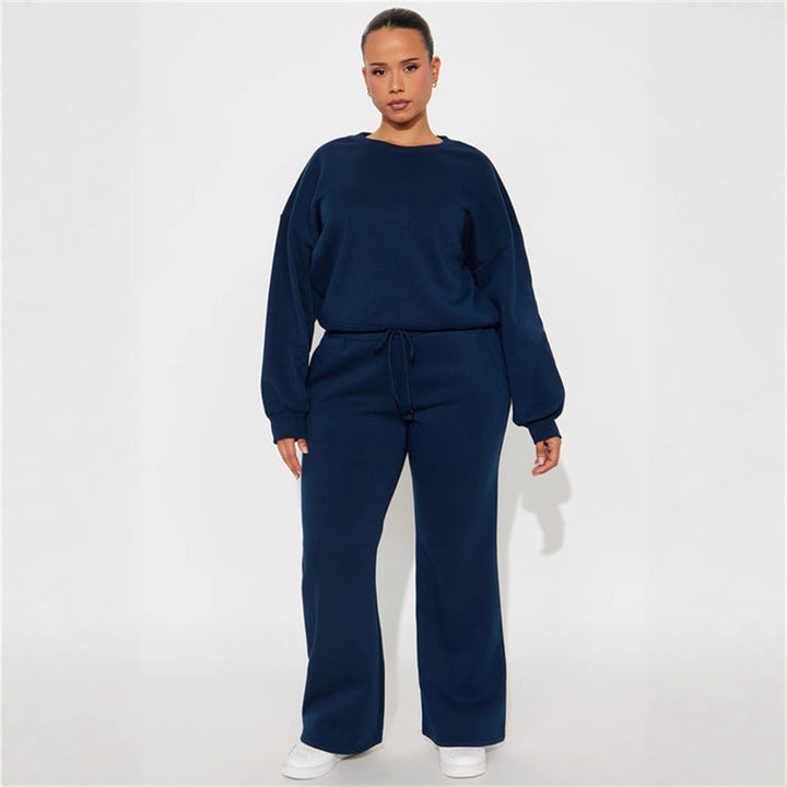 Kvindernes cropped sweatshirt med droppe skuldre og bred kant Skovae