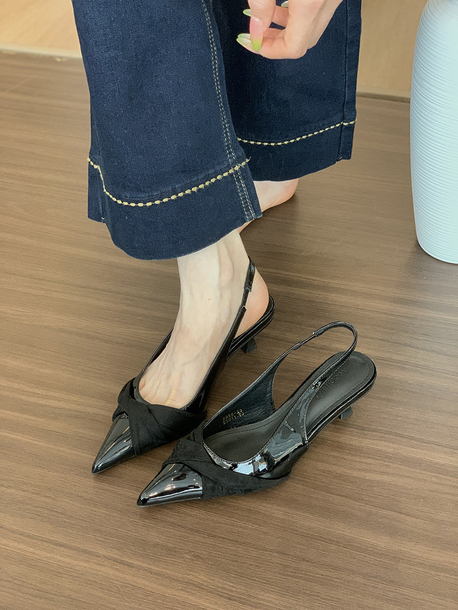 Dame spidseslippers med elegant knude-detalje Stilla