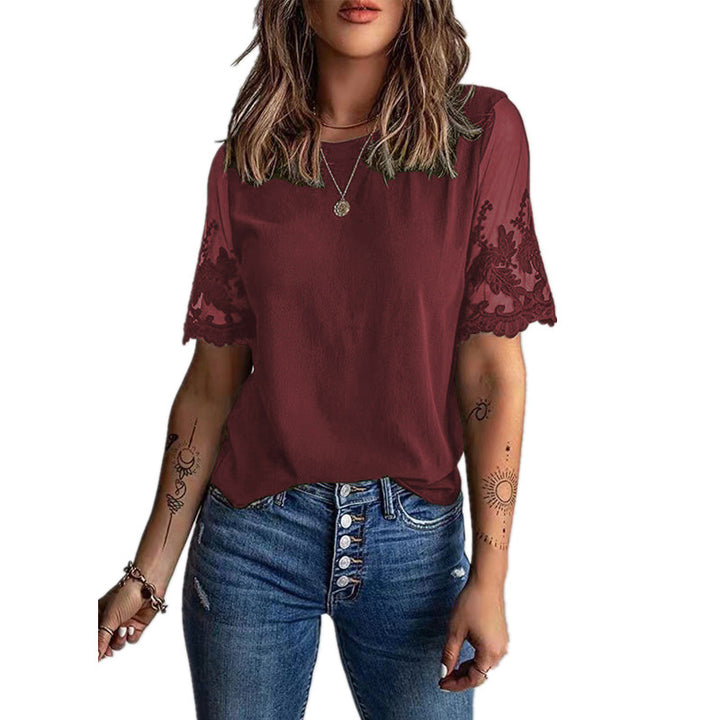 Dame Elegant T-shirt med stilfulde spidsærmer Stilla