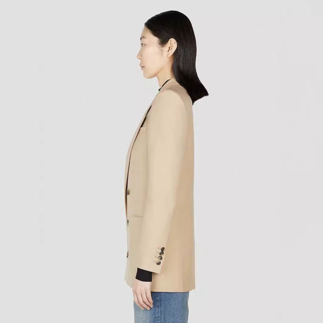Dame Dobbeltbrystet Blazer i høj kvalitetsmateriale med elegante knapdetaljer Stilla