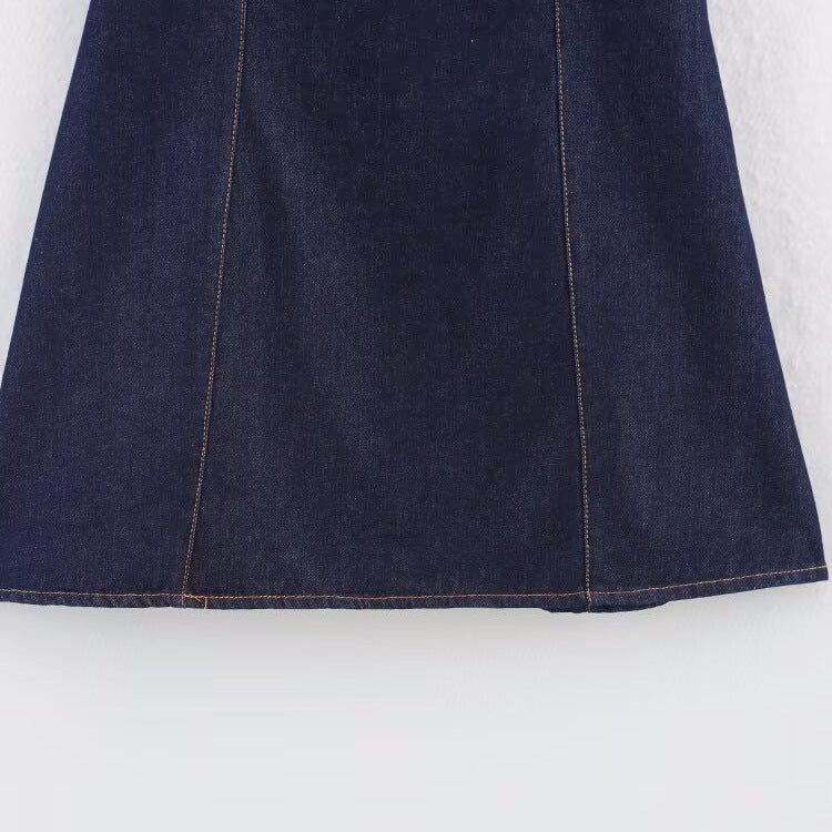 Femme Flirty Denim Mini Kjole med Flæseærmer Stilla