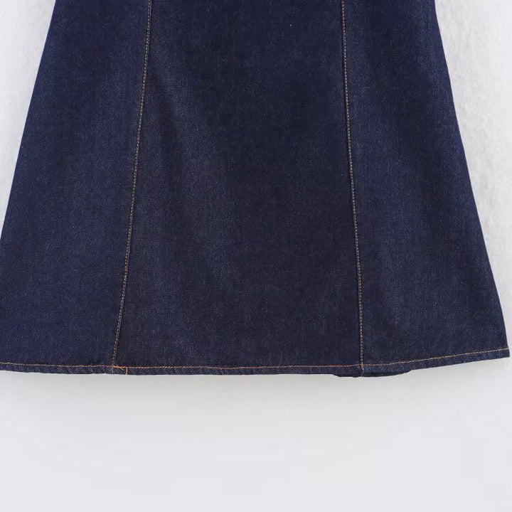 Femme Flirty Denim Mini Kjole med Flæseærmer Stilla