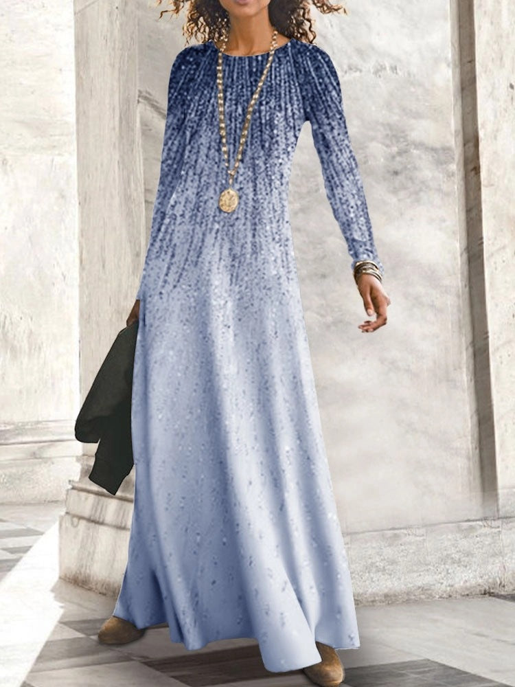 Dame Maxikjole i elegant Ombre-design Stilla