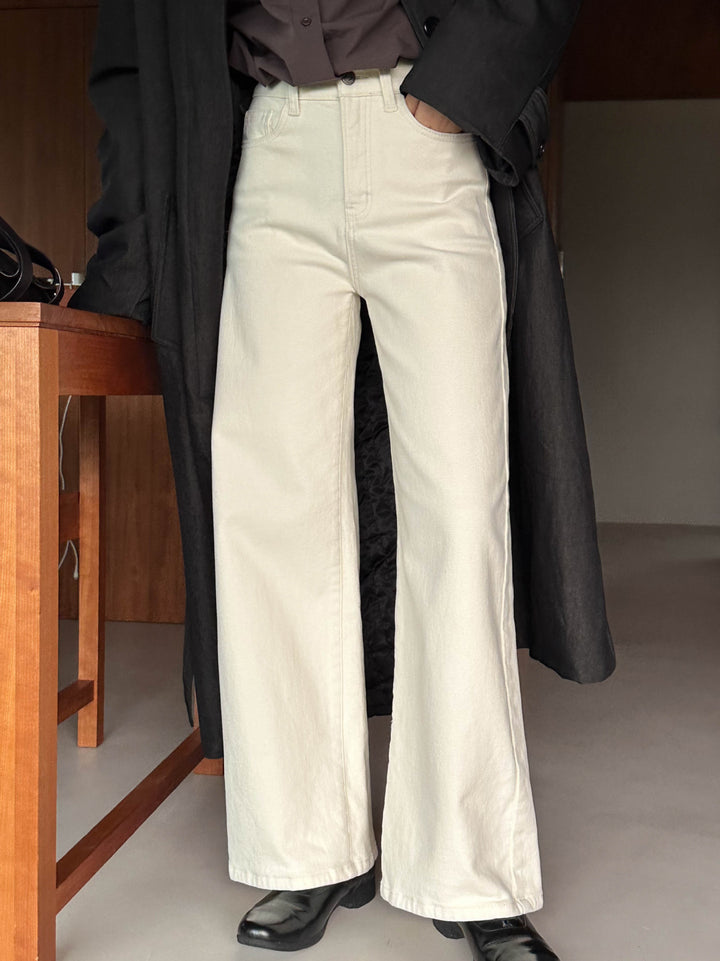 Dame Flared Jeans i moderne Light-Wash-stil med høj talje og blødt greb Stilla