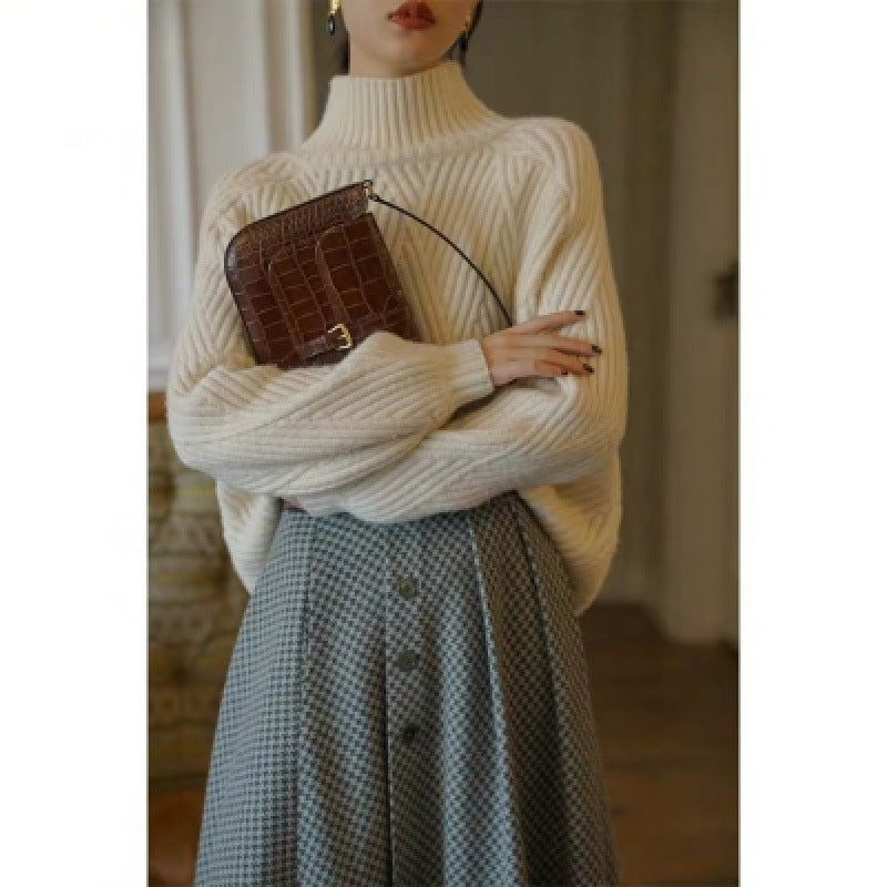 Dame mudret overshirt-jakke i uld Stilla