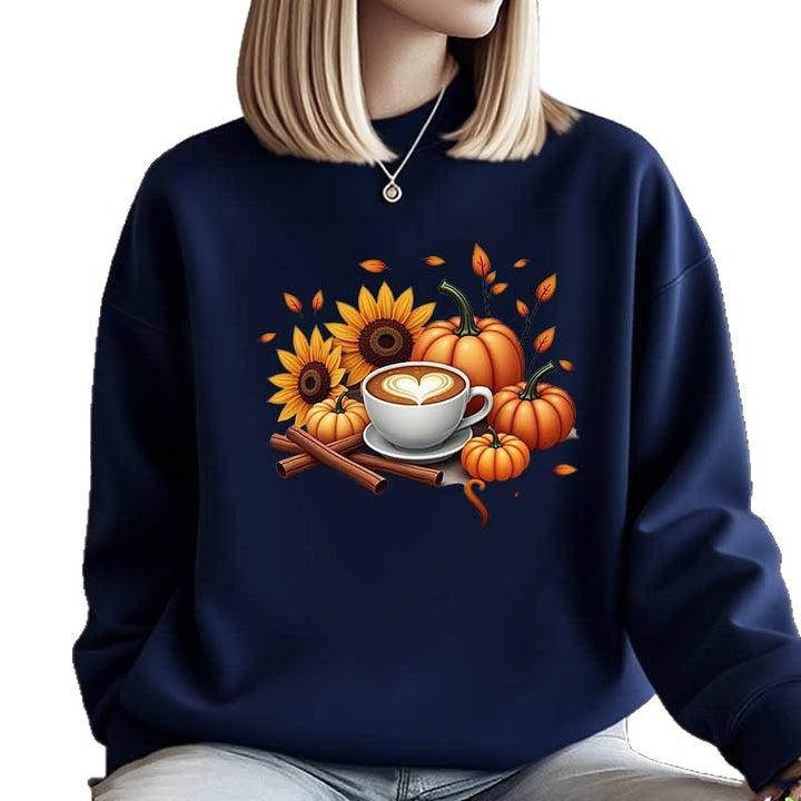 Dame sweatshirt med efterårsdesign og specialtrykt Stilla