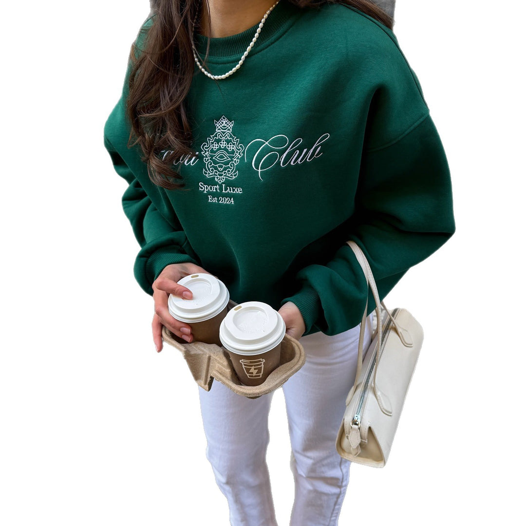 Dame sweatshirt i sporty luksusdesign med stilfuldt logo Stilla