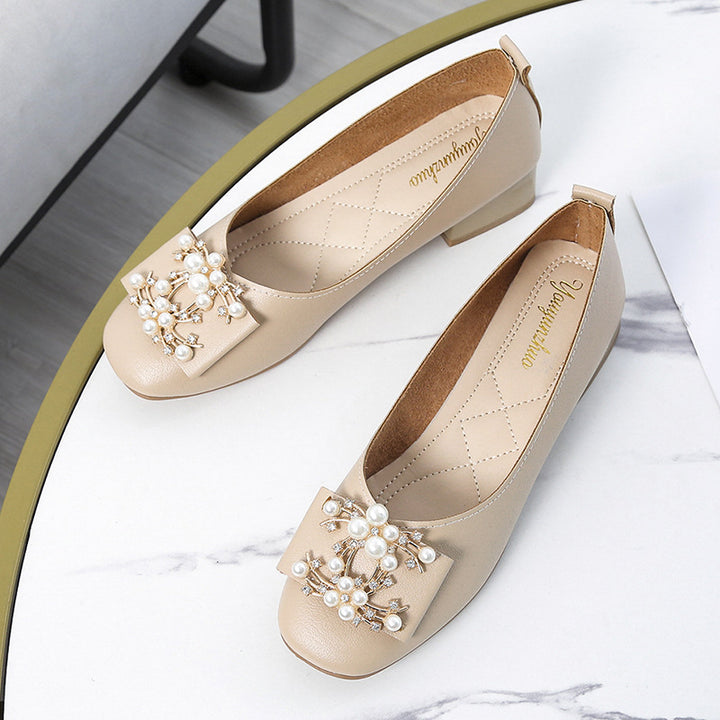 Dame elegante Ballerinas med glitrende smykke-detail og behageligt fodseng Stilla