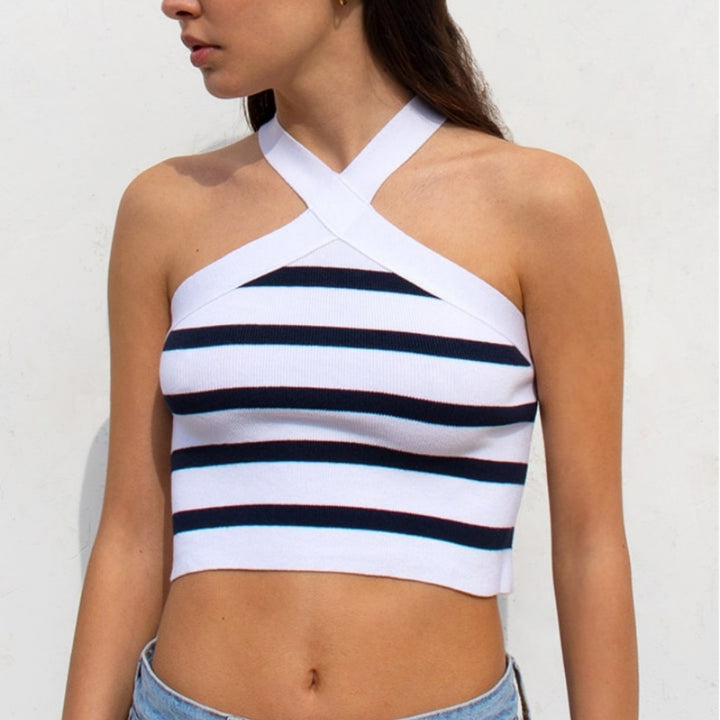 Dame Crop Top med Krydsstropper Stilla