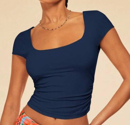 Dame Figurtilpasset Crop-Top med firkantet udskæring Stilla