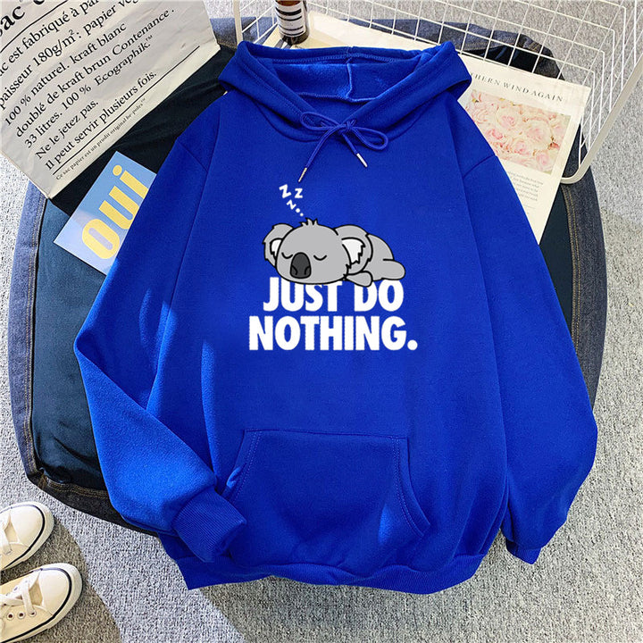 Dame hoodie med legende koala design og motiverende tekst Skovae