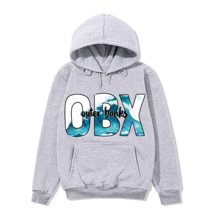 Dame hoodie med maritim grafisk design Skovae
