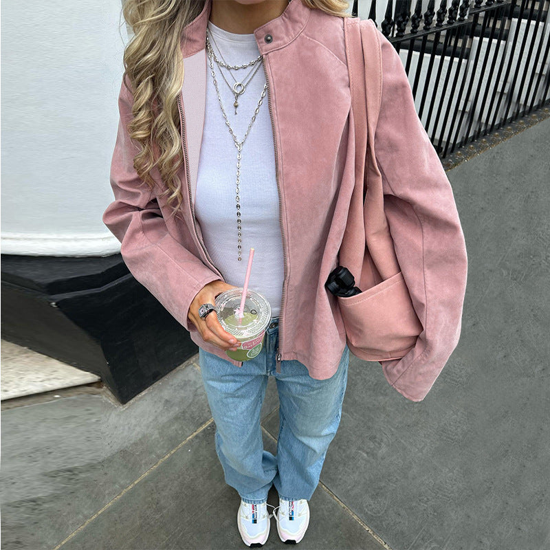 Kvindernes casual jakke med høj krave og oversized pasform Skovae