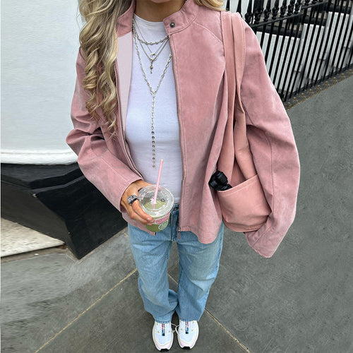 Kvindernes casual jakke med høj krave og oversized pasform Skovae