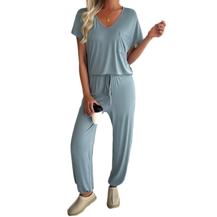 Dame Casual Jumpsuit med lomme og elastisk bånd Stilla