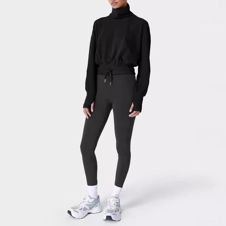 Damer afslappet sweatshirt med høj krave og elastisk bund Stilla