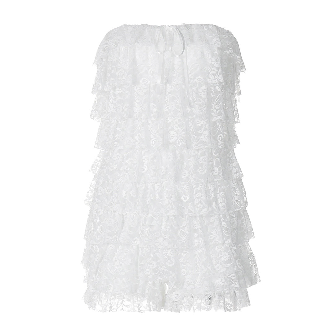 Dame ruffle shorts med legende design og bindebælte Stilla