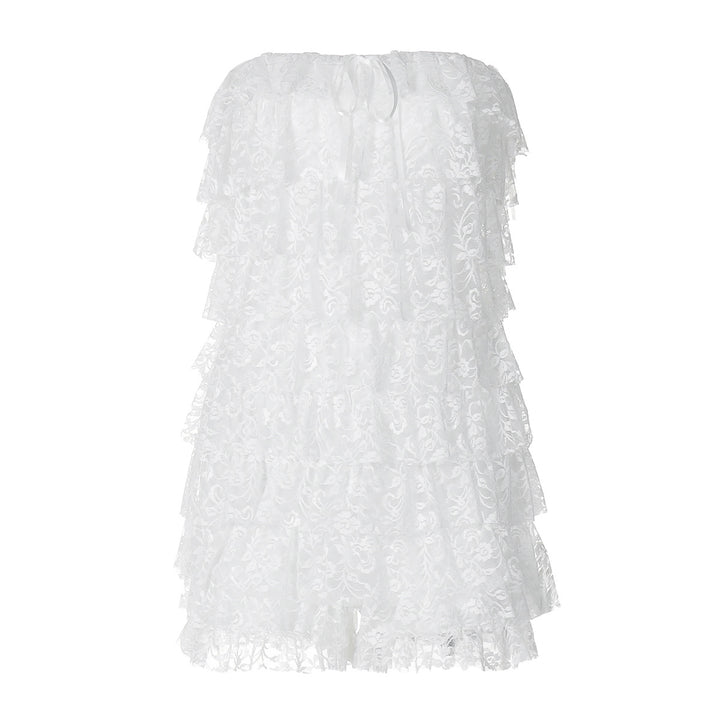 Dame ruffle shorts med legende design og bindebælte Stilla