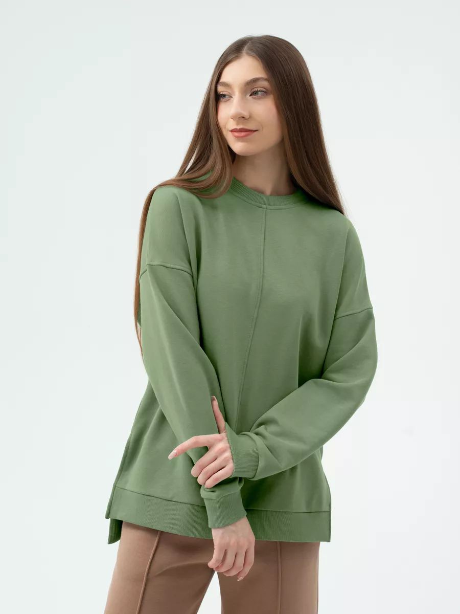 Dame oversized sweater med sidelommer og afslappet snit Stilla
