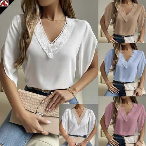 Damebluse med spidsdekoration Stilla