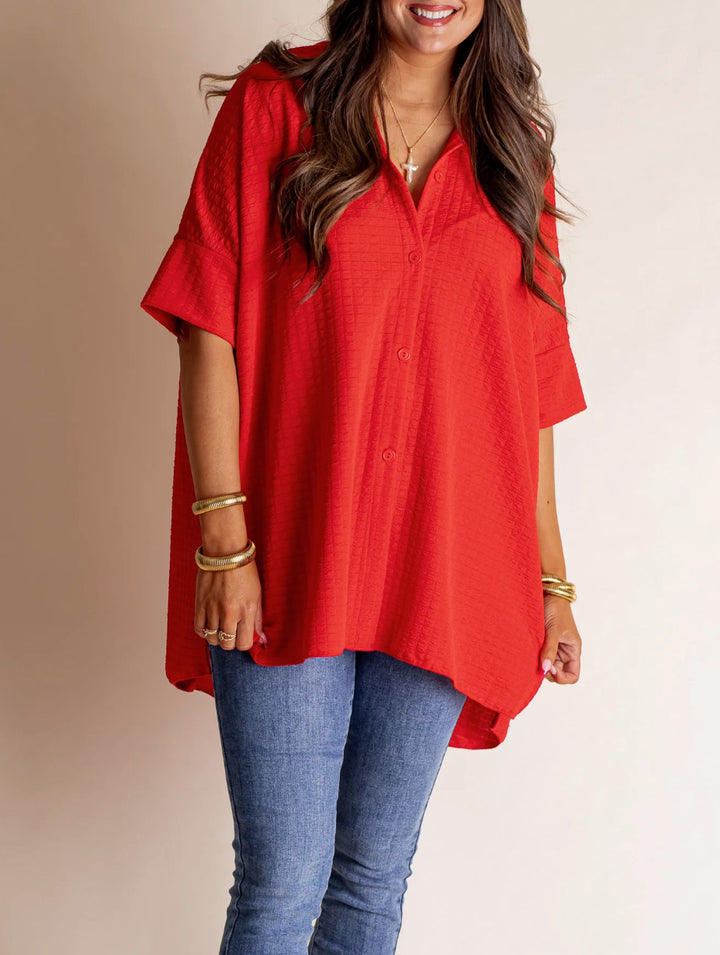 Dame Oversized Skjorte med struktureret stof med lommer Stilla
