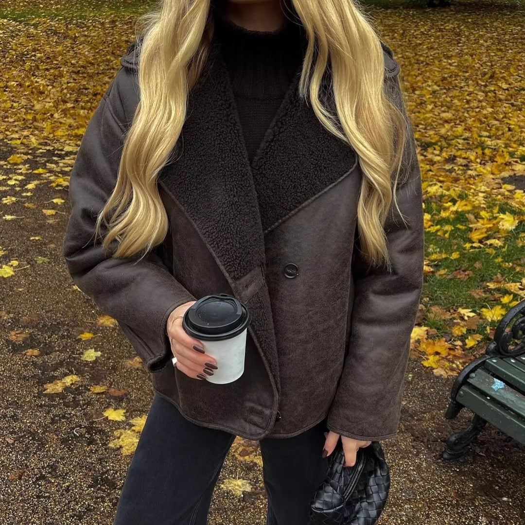 Kvinders fashionable fleecejakke med hyggelig foring Stilla