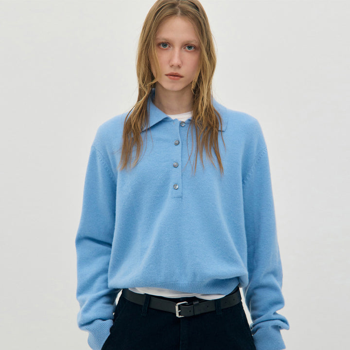 Dame Luksuriøs komfortabel Pullover med knapliste Stilla