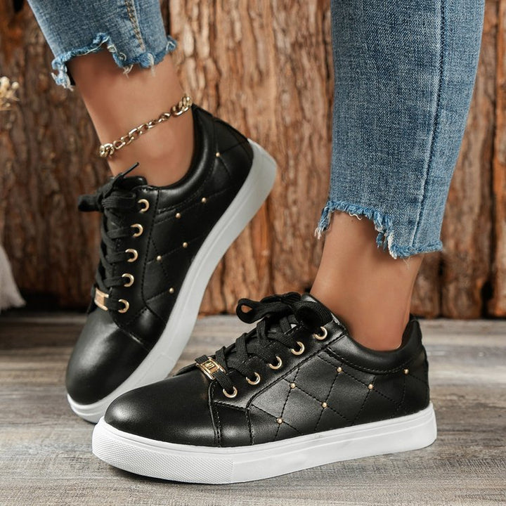 Dame Sporty Sneakers i det elegante stepmønster Stilla