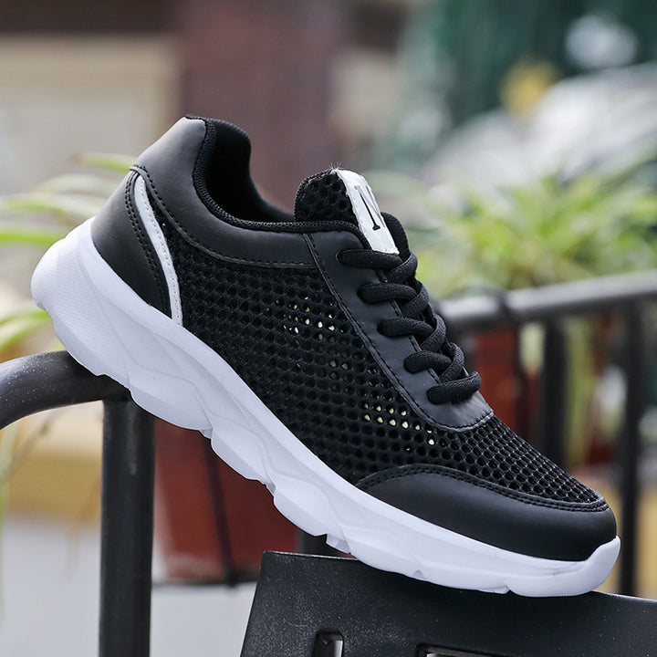 Dame nan let net sneaker med ventileret overdel og stødabsorberende bølge sål Skovae