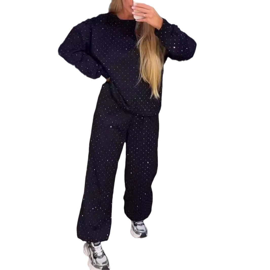 Dame Sweatpants sæt med stilfulde prikker Stiila