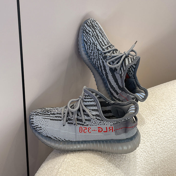 Dame Komfort-Sneakers med åndbar strikdesign og tyk sål Stilla