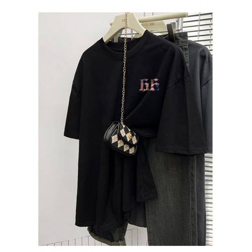 Dame Oversized T-Shirt med moderne grafikprint og legende skrifttype Stilla