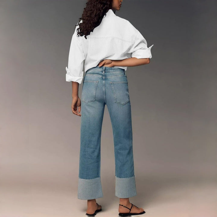 Dame Designer Jeans i moderne Boyfriend-stil med unikke detaljer. Skovae