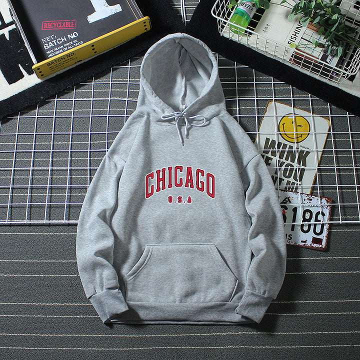Dame hoodie med urban Chicago print Skovae