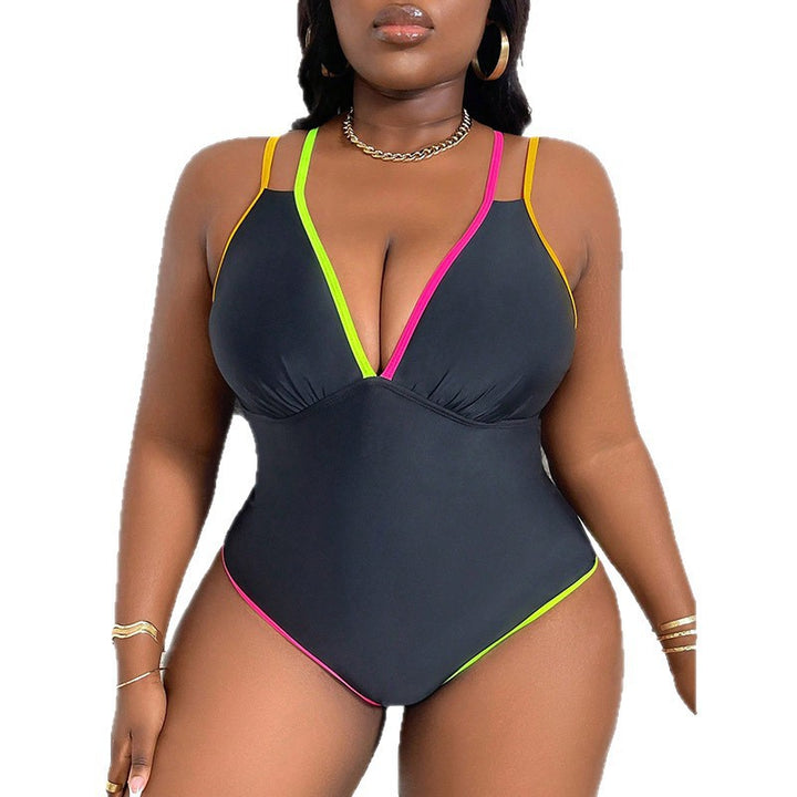 Dame elegant one-piece badedragt med kontrasterende detaljer Skovae