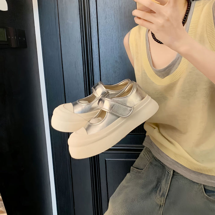 Damer Stilfulde Metalliske Mary Jane Sneakers Stilla