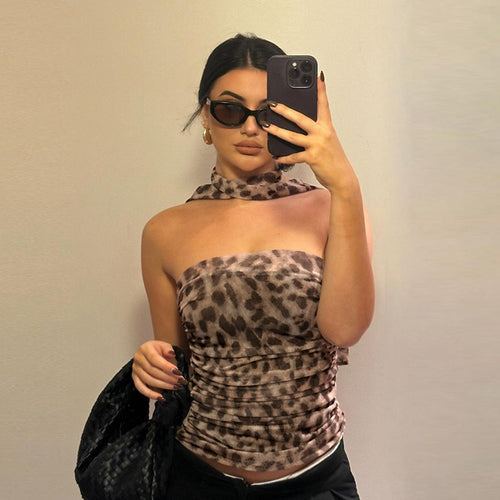 Damer Elegant Wrap Top med asymmetrisk skæring og ruffle detaljer Skovae
