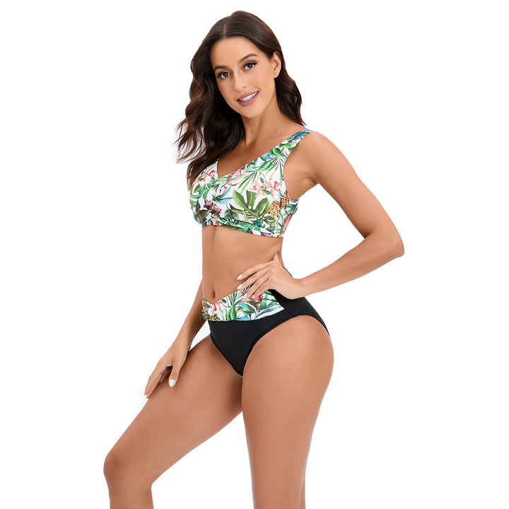 Dame bikini sæt med blomstret design og høj talje Stilla