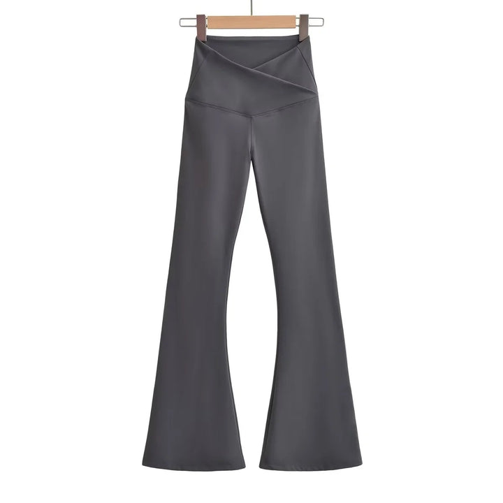 Kvinder Flared Leggings med Høj Talje og Elegant Wrap Look Stilla