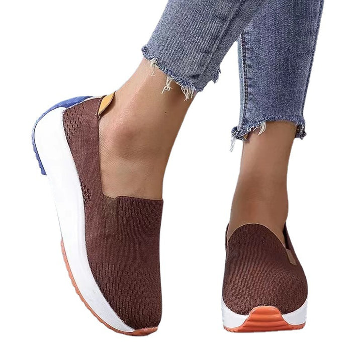 Dame Behagelige Slip-On Sneakers med åndbart strikoverflade Stilla