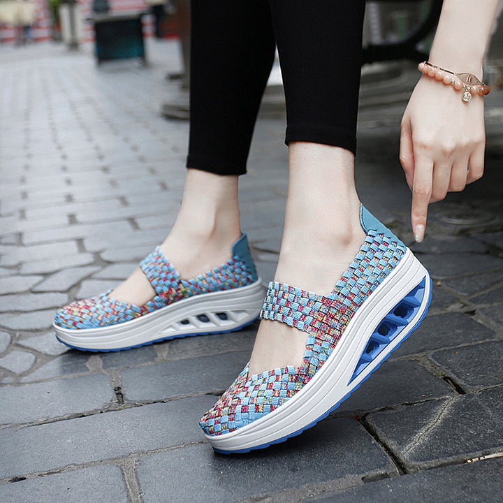 Dame Komfort Woven Slip-On Sneakers Stilla