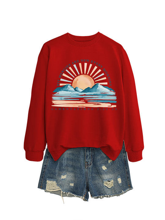 Dame sweatshirt med inspirerende solopgang design og afslappet pasform Stilla